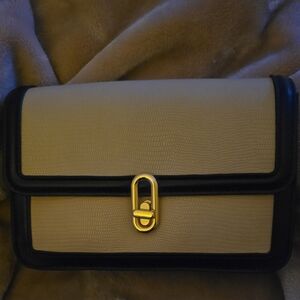 Elegant Cream and Black Crossbody Bag